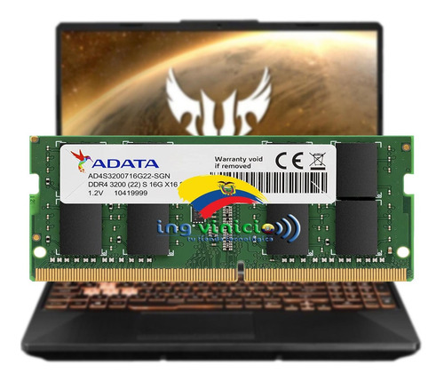 Memoria Ram Adata Ddr4 16gb Pc4-25600 3200mhz Sodimm Laptop