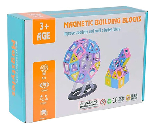 Kit Bloques Magnéticos 3d 82 Pcs Para Niños + 3 Años