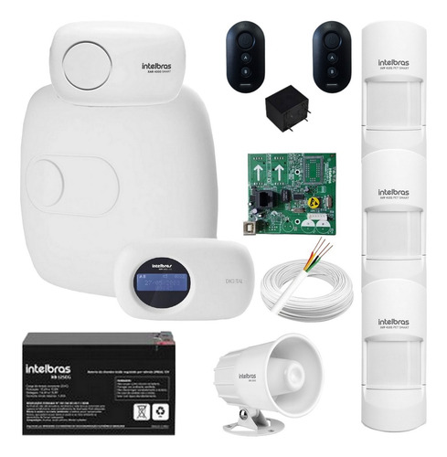 Kit Alarme Intelbras Amt 4010 Smart Net 3 Sensor Sem Fio Pet