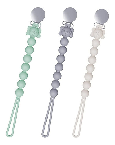 3 Pack Silicone Pacifier Clips With One Piece Binky Clip Hol
