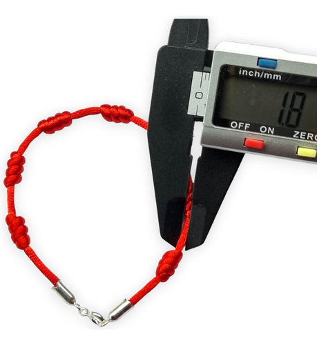Pulsera Plata 7 Nudos Hilo Seda Rojo Suerte Proteccion