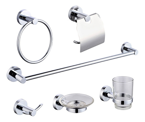 Set Para Baño Toallero Jabonera Rollo Ph Innova  6 Pcs Vaso