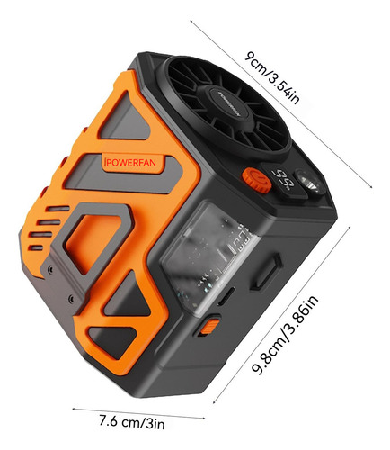 Ventilador De Cintura Portátil 6000mah Recargable Con Led