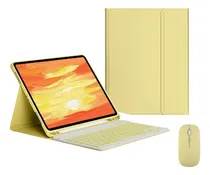 Comprar Capa Para Samsung Tab S7u002Fs8 Com Teclado E Mouse Bluetooth Cor Amarelo Limão + Teclado Amarelo + Mouse De Carregamento Amarelo Bluetooth