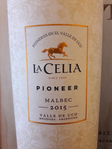 Vino Pioneer Malbec. Finca La Celia. San Isidro