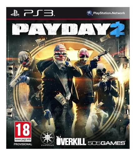 Imagen 1 de 4 de Payday 2 Standard Edition 505 Games PS3  Digital