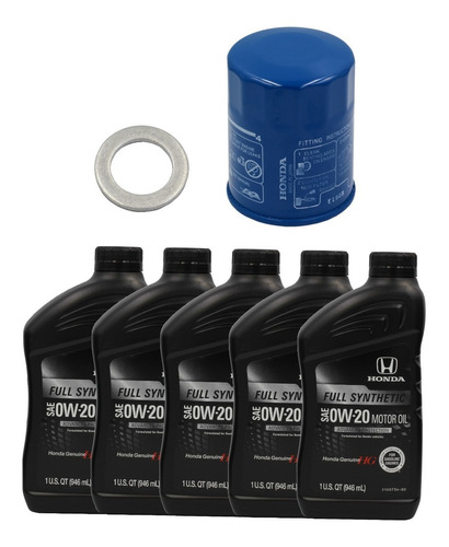 Pack Filtro Aceite + Golilla + 5 Aceites 0w20 Honda Original