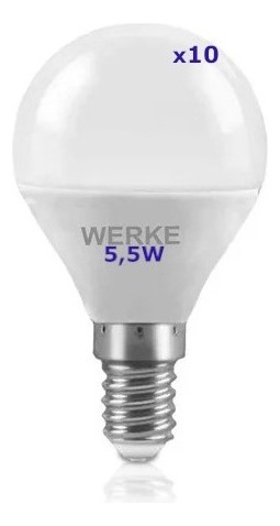 Lámpara Led Gota E14 5,5w Cálida Werke - Pack X 100 Un
