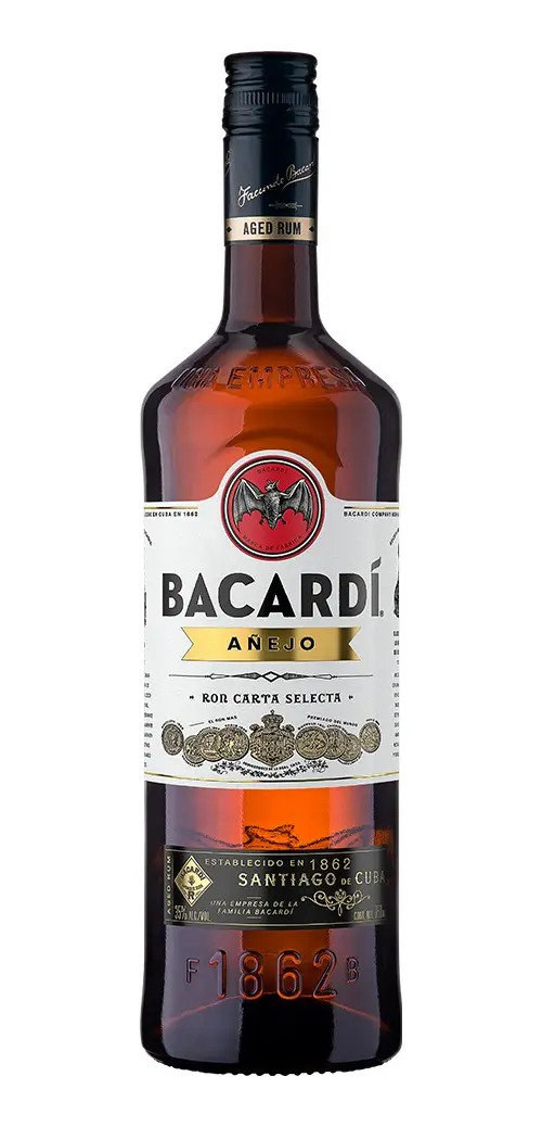 RON BACARDÍ AÑEJO 980 ML, Añejado por 3 Años, Sabor Suave y Amaderado, Ideal para Coctelería
