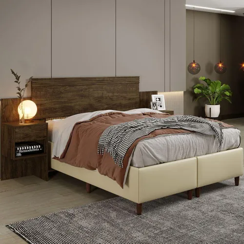 comprar Cabeceira Master Avela Ipê 2 Gavetas Benetil Móveis