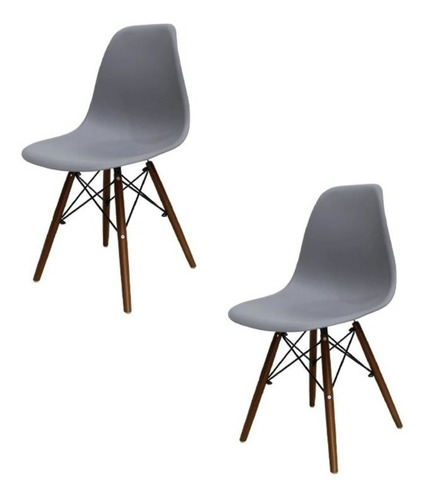 Set 2 Sillas Eames Mundo In Oslo Base Nogal Para Comedor