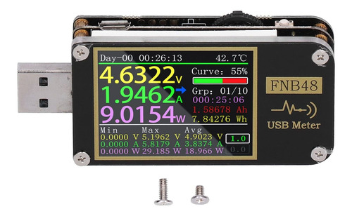 Voltimetro Usb Amperimetro Pantalla Color Probador Digital