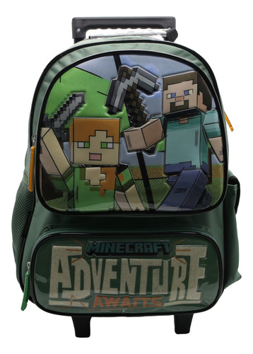 Mochila Con Carro 16 Pulgadas Minecraft Licencia Oficial