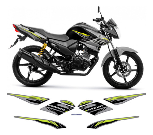 Kit Adesivos Completo Yamanha Fazer Ys 150 2016 Sed Preta