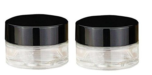 3 Unids 5 Ml Tapa Negro Vidrio Limpio Vacío Maquillaje Rell