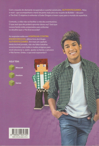 Authentic Games: A Baralha Contra Ender Dragon / Minecraft Volume Ill / Livro De Capa Dura Novo E Sem Uso