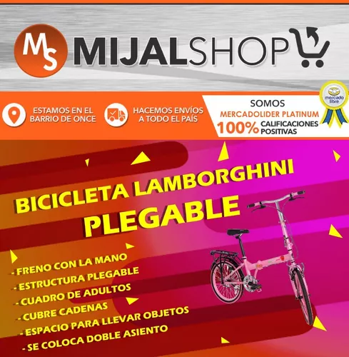 Bicicleta Plegable Lamborghini 217182 Rodado 20 Con Cambios