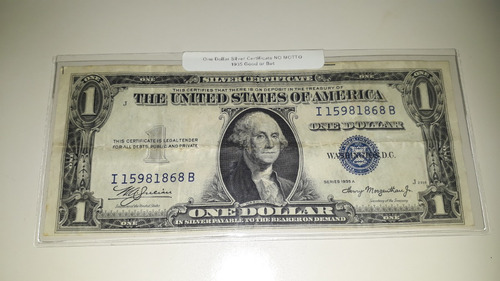 Billete De 1 Dolar Certificado De Plata Serie 1935 
