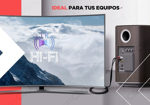Imagen 9 de 10 de Cable Rca Rca Audio Stereo Macho Macho 5 Metros 2x2 Fichas