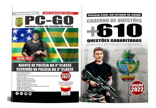 comprar  Apostila Pc Go Polícia Civil De Goiás Agente De Polícia E Escrivão De Polícia + Questões  Atualizada Pronta Entrega Concurso