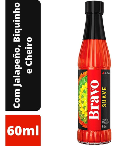 Molho De Pimenta Suave Bravo Sem Glúten - Sakura 60ml