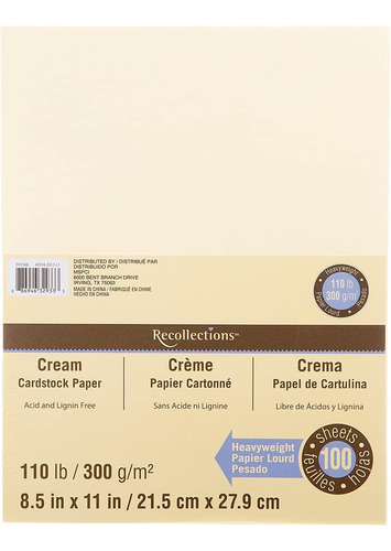 Cream Heavyweight Cardstock Paper, 8.5 X 11 - 100 Sheet...