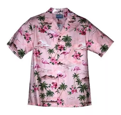 imagen bandera mitología Rjc Camisa Hawaiana Rosa Flamenco Hibisco Para Hombre | Envío gratis