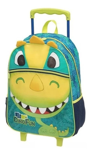 Mochila Infantil Rodinhas Dinossauro Dino Fun Rex Pacific G