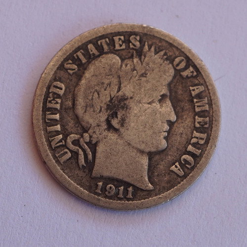 10 Cent - 1911 - Estados Unidos - Moneda De Plata