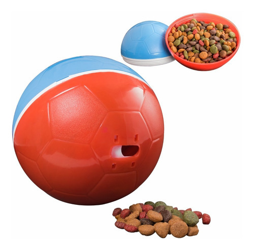 Crazy Ball Amicus - Comedouro E Brinquedo Cor Azul/vermelho