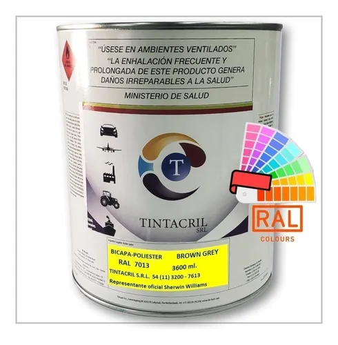 Pintura Bicapa Ral 7013 X 3.6 Lts. Gris Parduzco