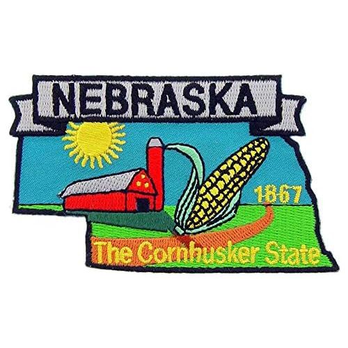 Parche Bordado Del Mapa Forma De Nebraska, Adhesivo Pla...