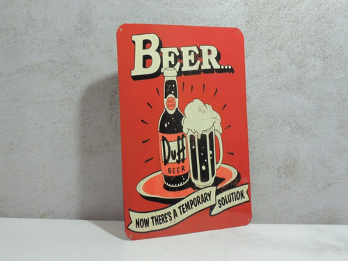 Carteles Cerveza Duff Chapa Los Simpsons Vintage 20x30 Beer