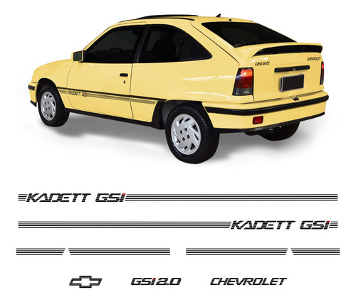 Faixa Kadett Gsi 2.0 1992 Até 1998 Adesivo Preto Chevrolet