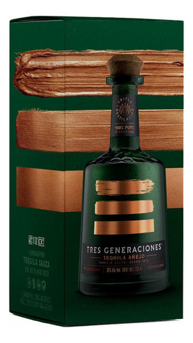 Caja De 6 Tequila Sauza 3 Generaciones Añejo 750 Ml