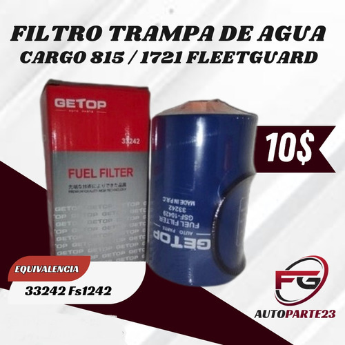 Filtro Trampa De Agua 33242 Ford Cargo 815 Y 1721 Fleetguard