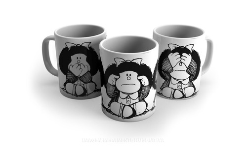 Imagem 1 de 10 de  Canecas Personalizadas Porcelana 325 Ml Mafalda Original