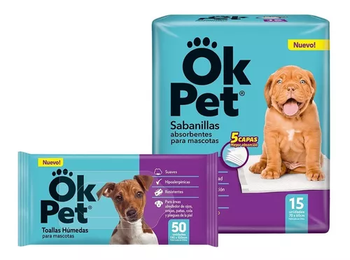 Sabanillas Para Perro Ok Pet 15 Unidades+50 Toallitas-laika