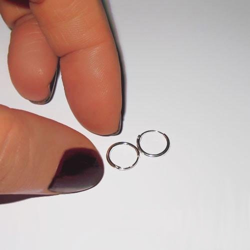Par Brinco Piercing Argola Helix Cartilagem Prata 925 6mm