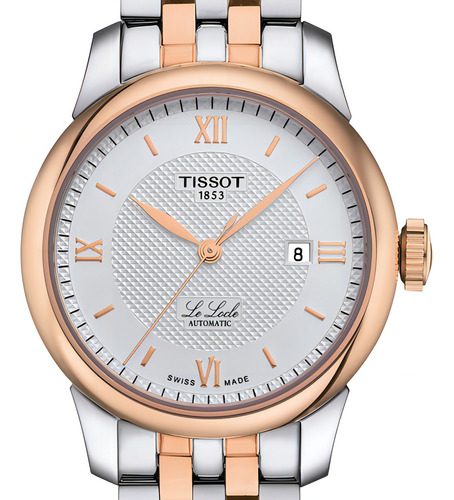 Reloj Mujer Tissot Le Locle Automatic Lady Acero|pvd Rosa Color De La Correa Gris/oro Rosa 5n Color Del Bisel Pvd Rosa Color Del Fondo Plateado