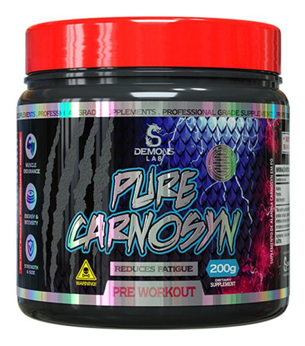 Pre Treino Pure Carnosyn Demons Lab 200 G