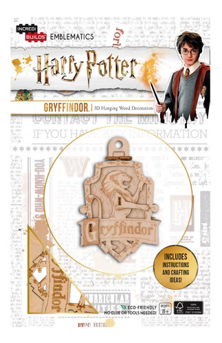 Emblema Harry Potter Gryffindor Modelo Para Armar 3d-madera