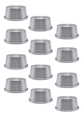 12 Moldes Flaneros, Para Postres Individuales 8x3.8x6.5cm Color Gris