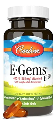 A – E-gems Elite, 400 Ui De Vitamina E Con Tocoferoles Y Tocotrienoles, Salud Cardaca Y Bienea Ptimo, Antioxidante, 60 Geles Blandos