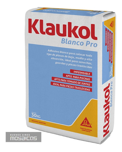 Adhesivo Para Venecitas Pileta Klaukol Blanco Pro X 30kg 