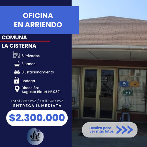 Arriendo Oficina. La Cisterna - Augusto Biaurt 0321