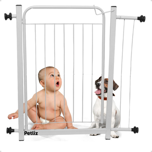 Portão Portãozinho Proteção Branco Segurança Com Extensor Bebê Cachorro eZoo