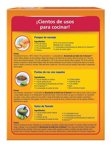 Imagen 3 de 3 de Bicarbonato De Sodio Puro Para Cocinar 454g Arm & Hammer