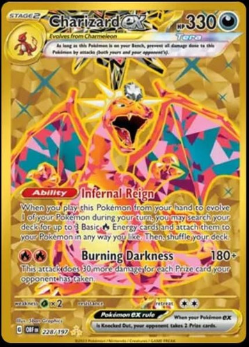 Tarjeta Pokémon Pokémon Charizard Ex 228/197 Obsidian Flames