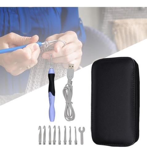 Ganchos De Ganchillo Con Luz Led 9 En 1 Usb Recargable Diy